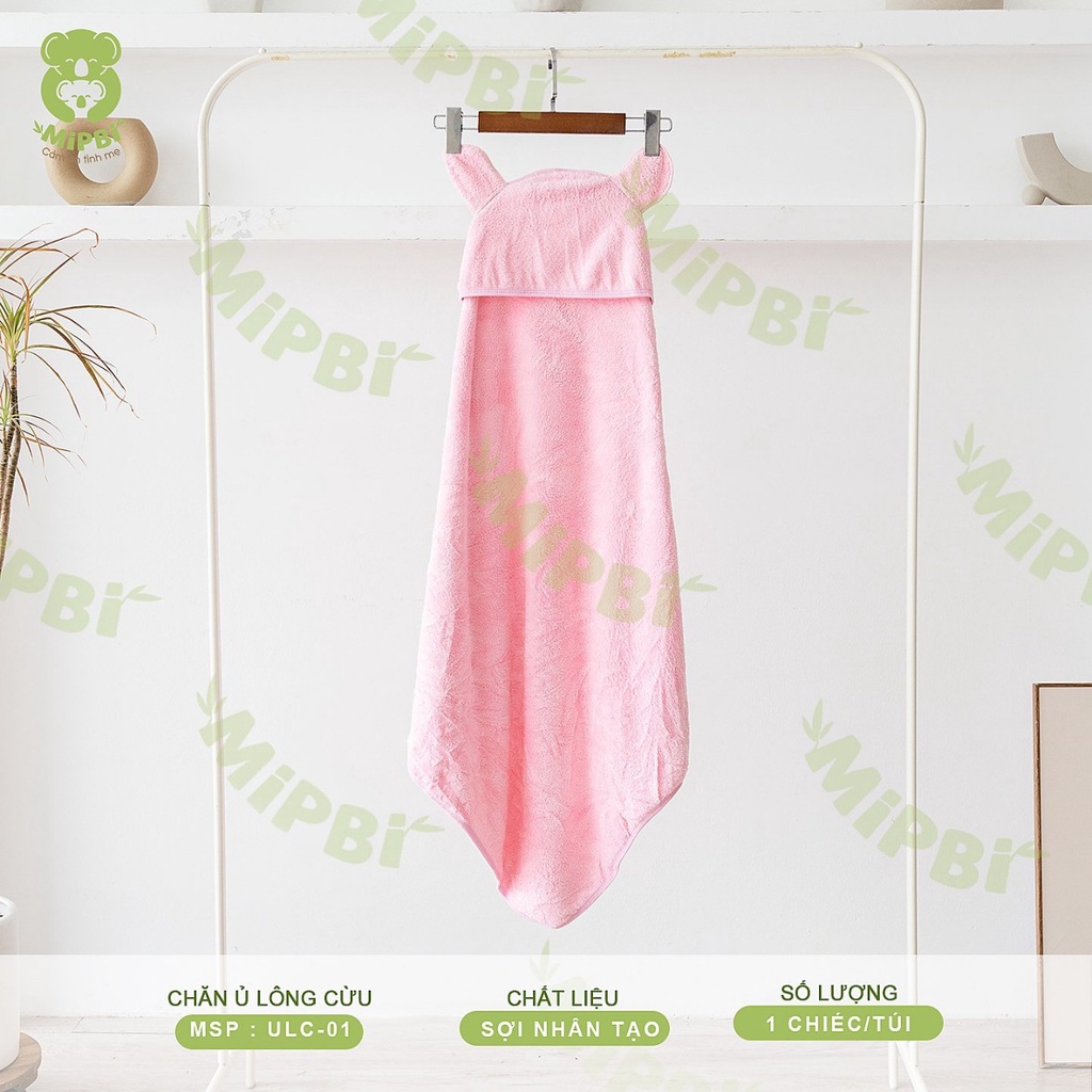 Chăn ủ Lông Cừu Mipbi Kích thước 90 x 105 cm Chất liệu sợi nhân tạo mềm mại