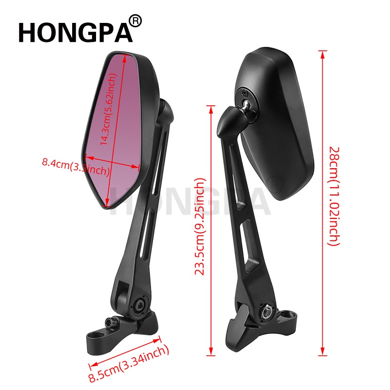 Gương Chiếu Hậu Bằng Nhôm Chống Lóa Màu Xanh Dương / Tím Thông Dụng Gắn Tay Lái Xe Máy