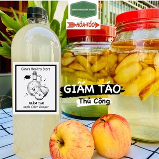 Giấm táo thủ công gina's healthy, 100% giấm táo hữu cơ organic, giấm táo không hóa chất, giấm táo không chất bảo quản