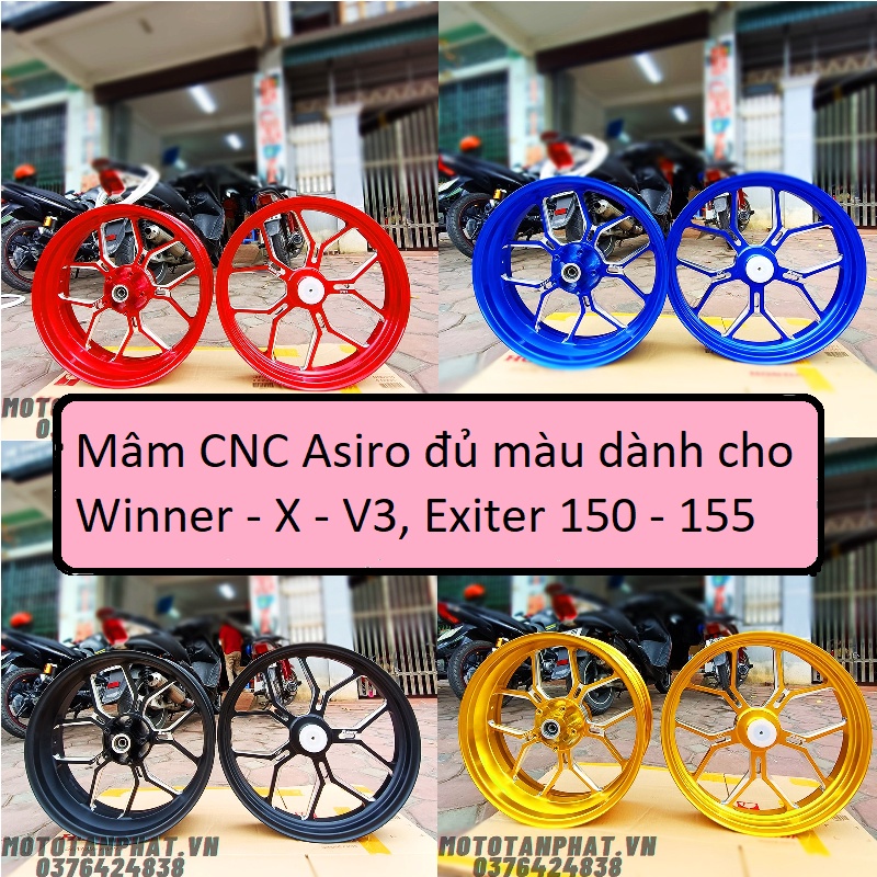 Mâm CNC Asiro 2021 Exciter 150-155 ,mâm đô winner/winnerx