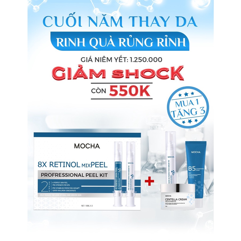 🔥GIÁ TỐT🔥Peel Da Vi Tảo Mix retinol , Tái Tạo Da Sinh Học Chính Hãng - MOCHA - mua 1 tặng 3