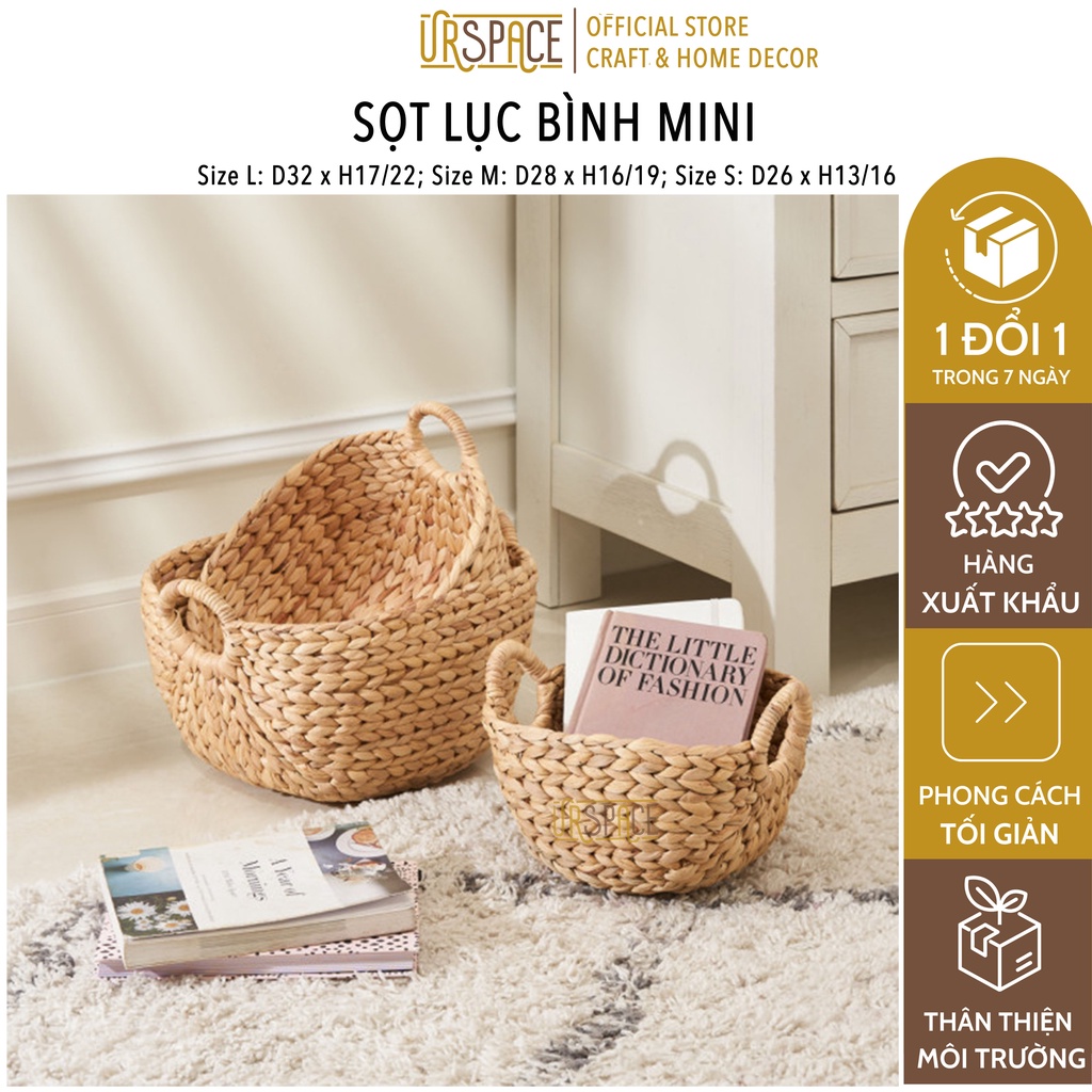 Giỏ lục bình đựng sách báo quần áo URSPACE sắp xếp không gian trang trí decor