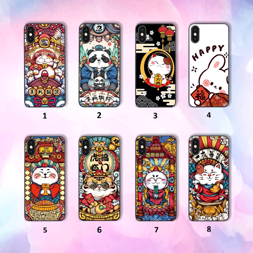 Ốp lưng iphone X/Xs/Xsmax Silicon Viền Vuông in hình Mèo Thần Tài BaQstore