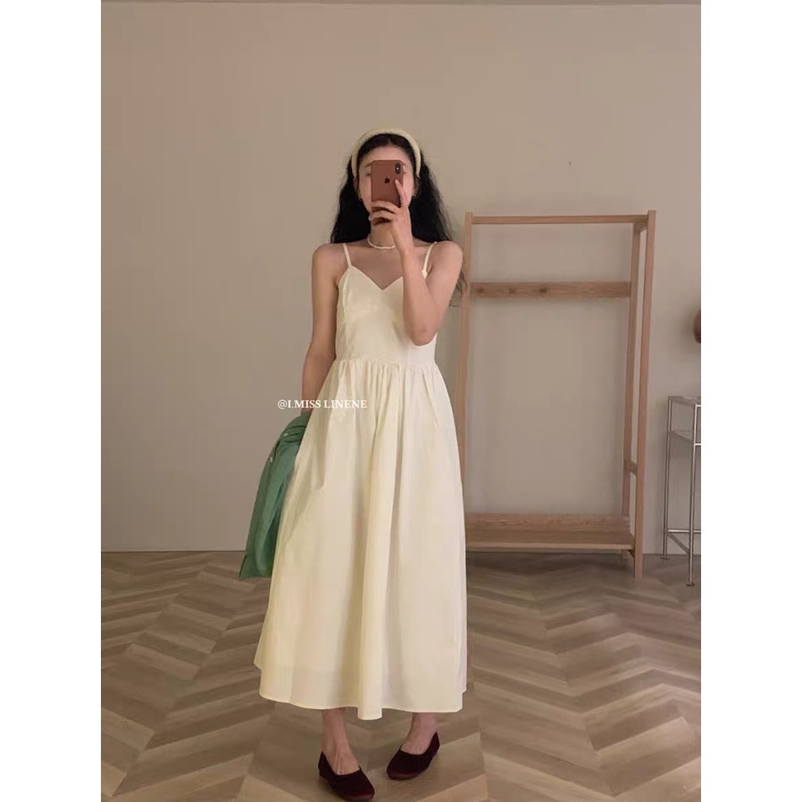Đầm hai dây cổ V 3 màu