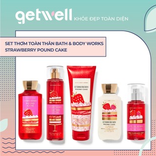 STRAWBERRY POUND CAKE | Sản Phẩm Tắm Dưỡng Xịt Thơm Toàn Thân Nến thơm phòng Bath & Body Works
