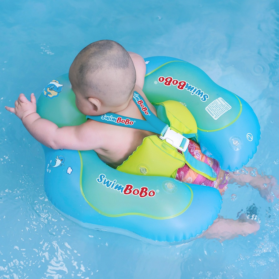 Phao Tập Bơi Có Đai Chống Lật Cho Bé Từ 0-6 Tuổi SwimBoBo Xanh Lá