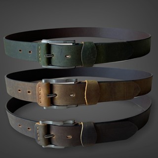 Thắt lưng nam dây nịt nam da bò thật loại da bò sáp cao cấp size 3.8cm khoá kim xỏ lổ