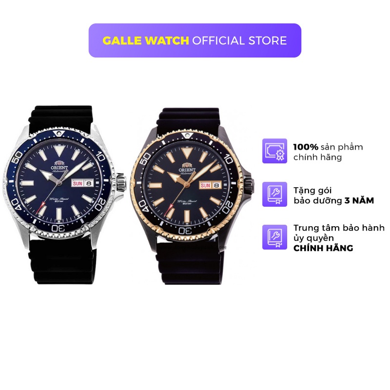 Đồng hồ nam Orient Watch Sport Mako RA-AA000 máy cơ automatic mặt kính sapphire chống xước dây Silicone thể thao bơi lặn