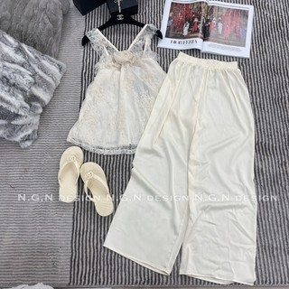 Set áo ren kèm quần lụa NGN