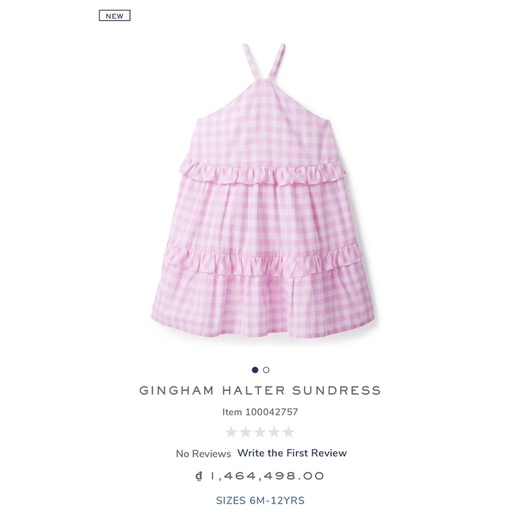 JANIE AND JACK - GINGHAM HALTER SUNDRESS - Kẻ Hồng
