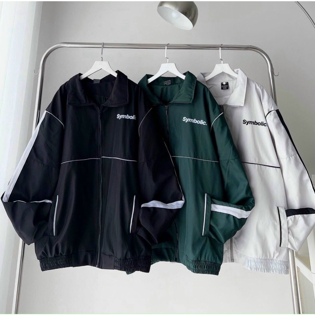 Áo Khoác Dù In Chữ Sym.Bolic VIỀN NGANG Nam Nữ Ulzzang Unisex Form Rộng Bomber TRƠN Jacket - F.s.shop68