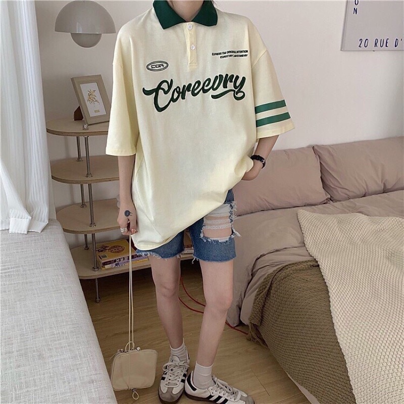 Áo Thun Polo CORE Form Thụng Tay Phối Màu Trẻ Trung❣️Áo Cổ Bẻ Unisex