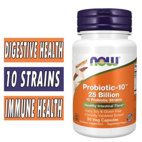 Now - Probiotic 25 Billion 50 Viên - Cam Kết Chính Hãng | Bổ Sung 10 Loại Lợi Khuẩn Hỗ Trợ Hấp Thu Chất Dinh Dưỡng