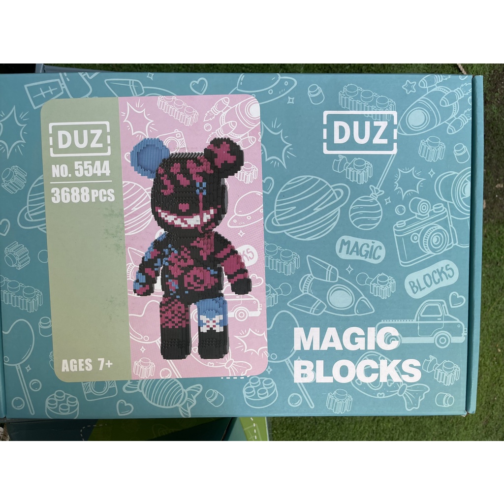 Đồ chơi SBC - Tặng mẫu phát sáng - Lắp ráp mô hình Bear brick gấu to mẫu mặt quỷ Jinx 47cm 55cm có ngăn kéo