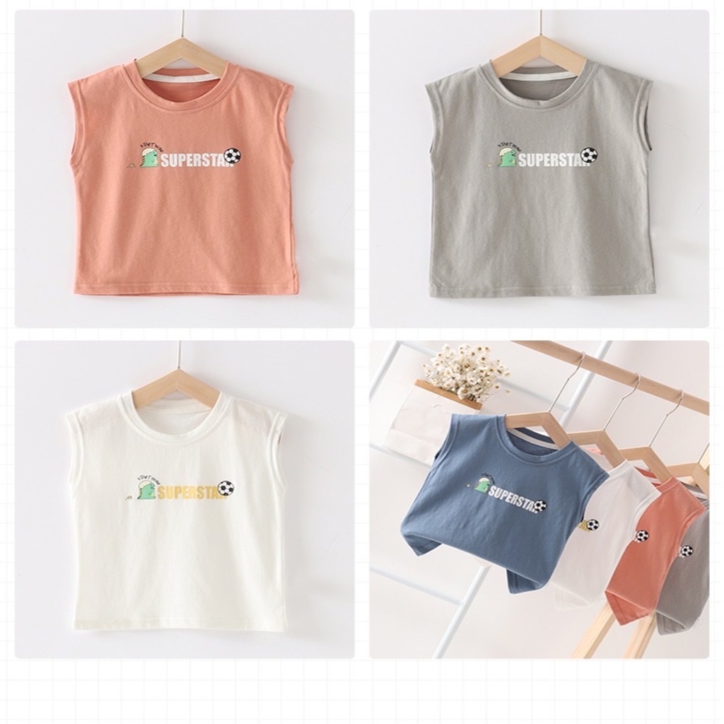 Áo ba lỗ bé trai bé gái, áo sát nách in hình quả bóng chất cotton thoáng mát-BINBON KIDS