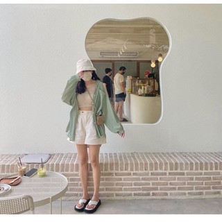 [Hàng sẵn] Áo sơ mi lụa hàn oversize tay phồng – Maitrangshop92
