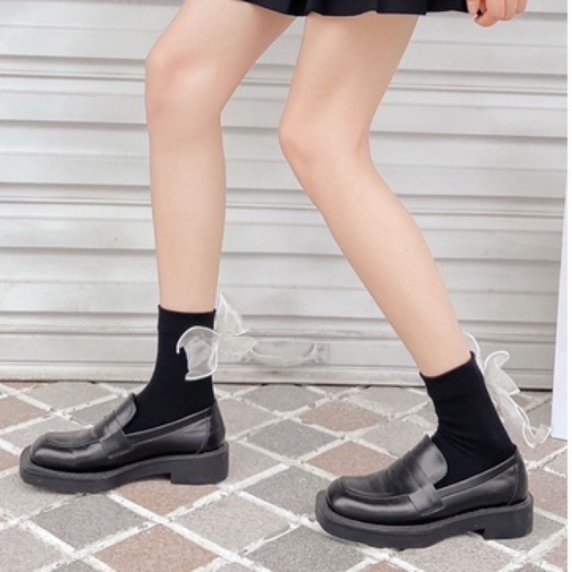 Tất nữ cổ cao đính nơ to ulzzang Tất vớ nữ cổ cao đáng yêu nơ lớn