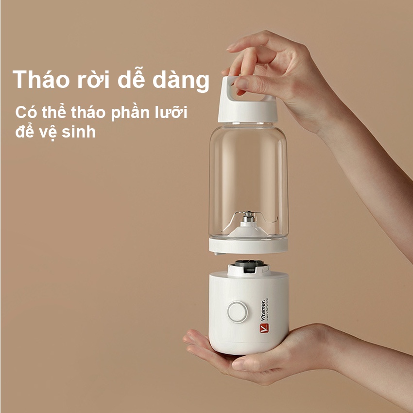 Máy Xay Sinh Tố Mini Siêu Tiện Lợi Vitamer Cao Cấp, Cực Kỳ Mạnh Mẽ
