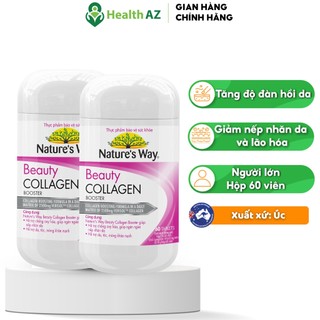 Combo 2 viên uống đẹp da collagen beauty booster nature's way hỗ trợ ngăn ngừa oxy hóa, hộp 60 viên x 2
