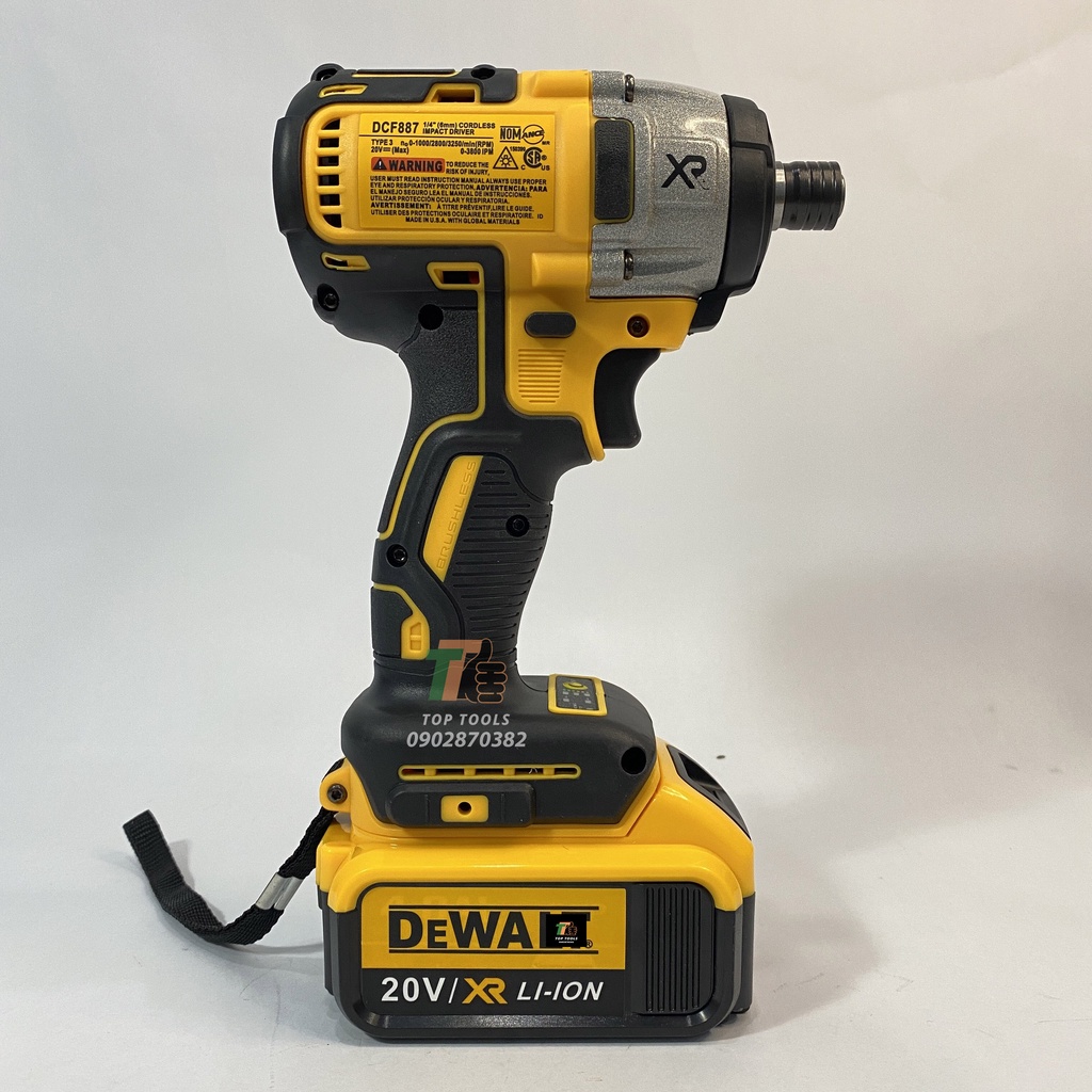 Máy bắn Vít, Máy bắt vít Dewalt, Động cơ không chổi than, Pin 10Cell 20v