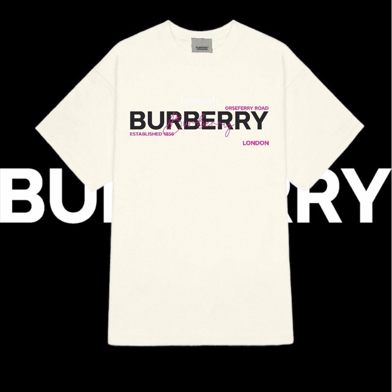 Áo Thun In Chữ Burberry Thiết Kế Đơn Giản Cá Tính Cho Cặp Đôi