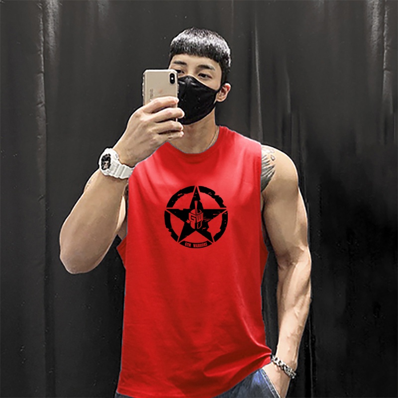 Áo ba lỗ nam, tanktop tập gym Hình 𝗡𝗚𝗢̂𝗜 𝗦𝗔𝗢  vải cotton thoáng mát hút mồ hôi nhiều màu