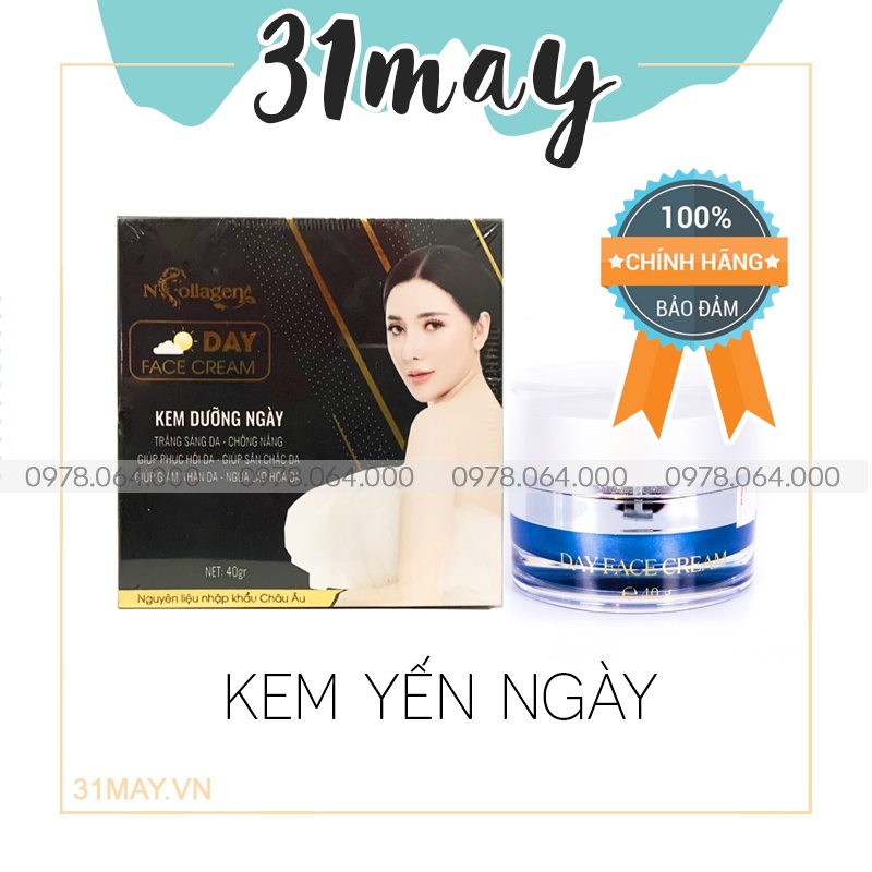 Kem Face Yến N Collagen Ban Ngày Chính Hãng Day Face Cream 40gr