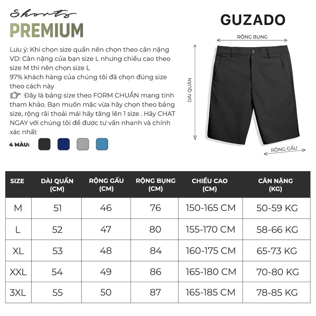 Quần Short Kaki Gió Nam Cạp Cúc Guzado Chất Vải Gió Thể Thao Siêu Nhẹ,Mềm Mịn,Trẻ Trung Năng Động QD2315