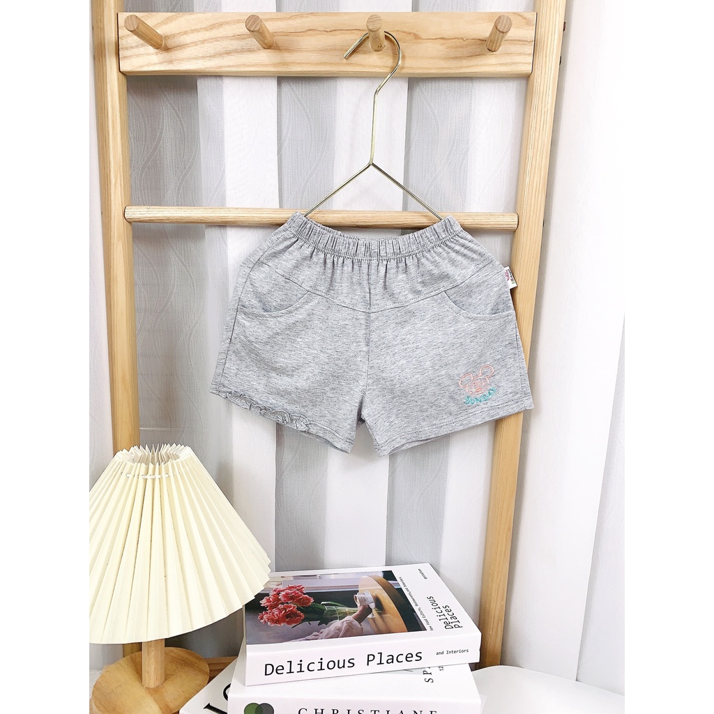 Quần đùi cotton bé gái 10-45kg