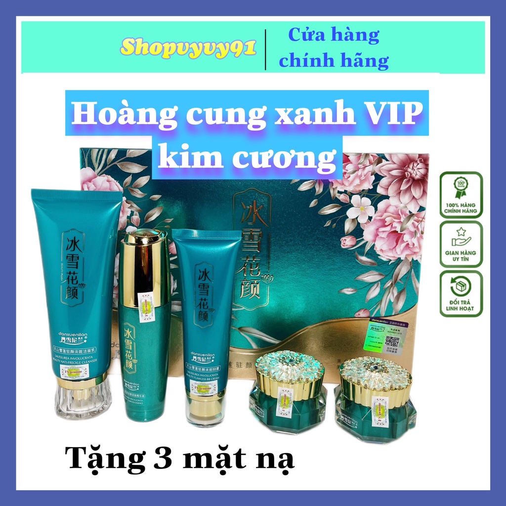 (CHÍNH HÃNG)bộ hoàng cung xanh vip kim cương 5in1 ( tặng 3 mặt nạ) | BigBuy360 - bigbuy360.vn