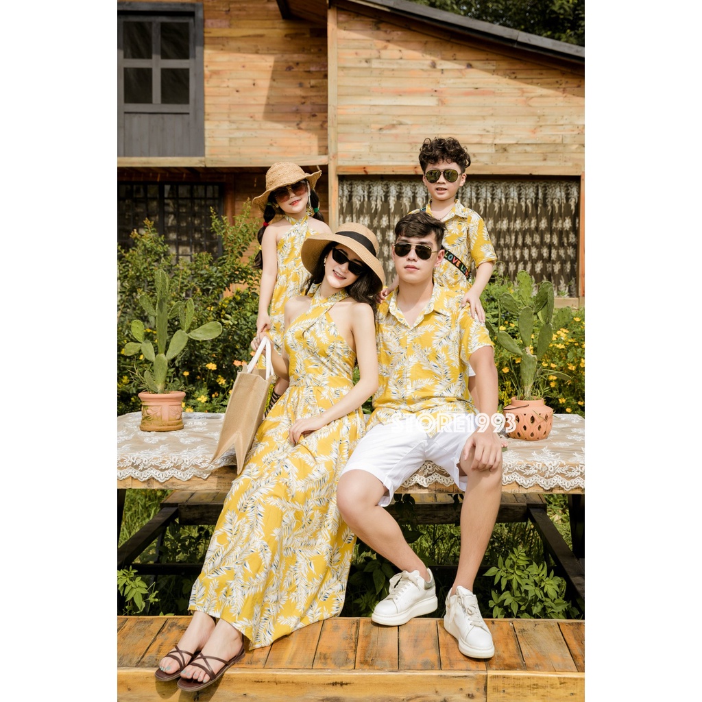 Set đồng phục gia đình du lịch - áo gia đình 3,4 người - đồng phục gia đình đi biển cao cấp