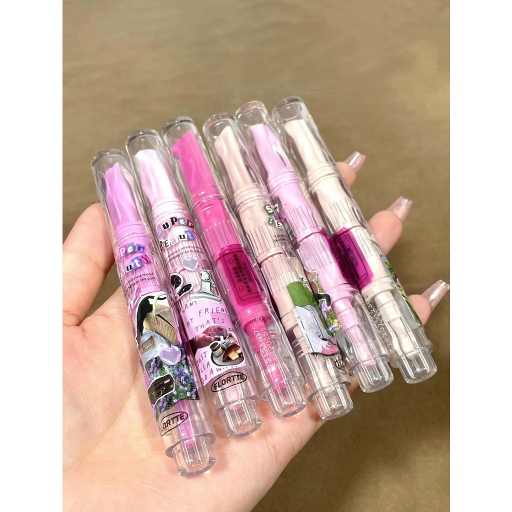 Flortte Son Bóng Dưỡng Ẩm Không Dính Màu Sắc Thời Trang