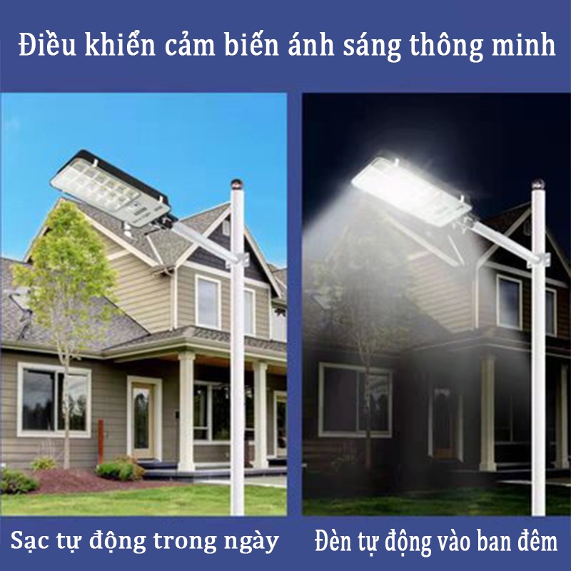 Đèn năng lượng mặt trời 600W 300w 200w có remote sáng liên tục chuyên công trình đèn đường sân vườn,Cảm Biến Chuyển Động