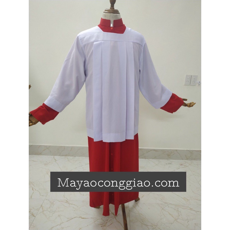 Áo Giúp Lễ Công Giáo màu đỏ có ren và không ren đẹp