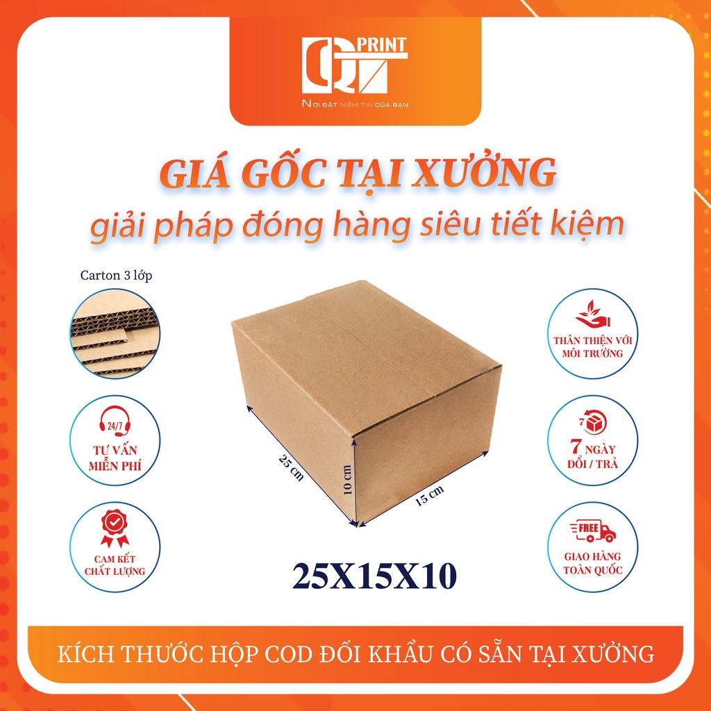 Hộp carton đóng hàng 25x15x10 - BAO BÌ QT.