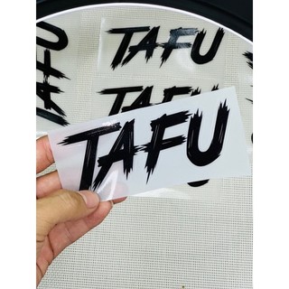Tem logo chữ TAPU tem in siêu trong có nền Đen và trắng thích hop cho ae dán cac loại xe