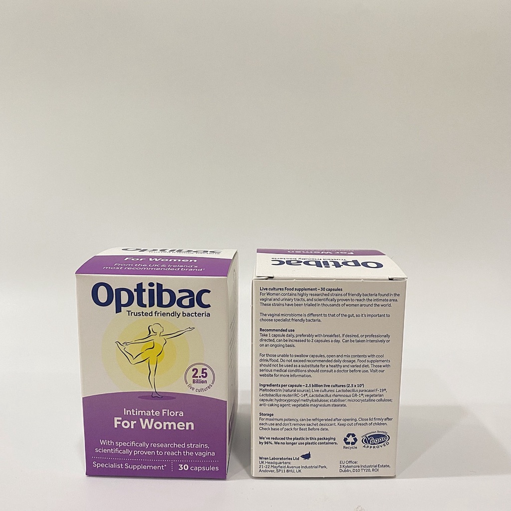 Men Vi Sinh Optibac Probiotics For Women Hộp 30V Dành Cho Phụ Nữ, ngăn viêm phụ khoa, nhiễm trùng đường tiết niệu