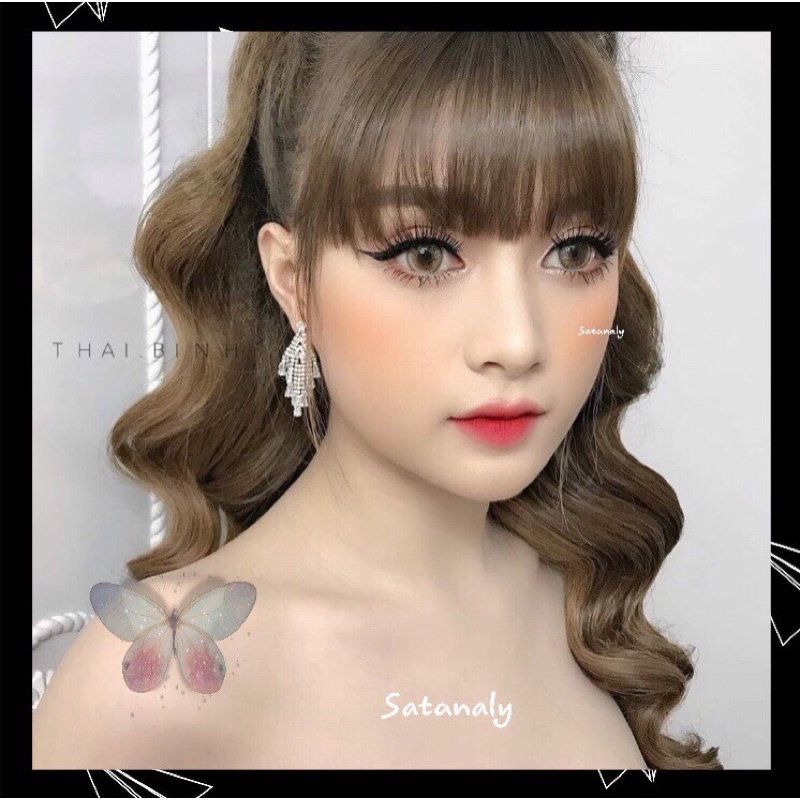 Lens Nâu Tây Tiểu thư sang chảnh giãn tròng to 14.5mm dòng Lens 12 tháng