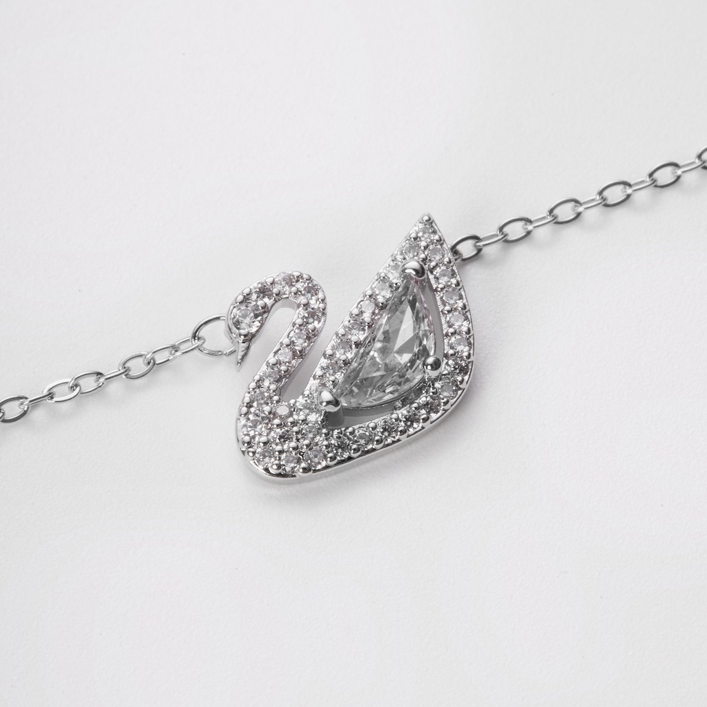 Dây chuyền thiên nga CDE Crystal Swan Necklace White CDE6042WH - Dây chuyền bạc nữ