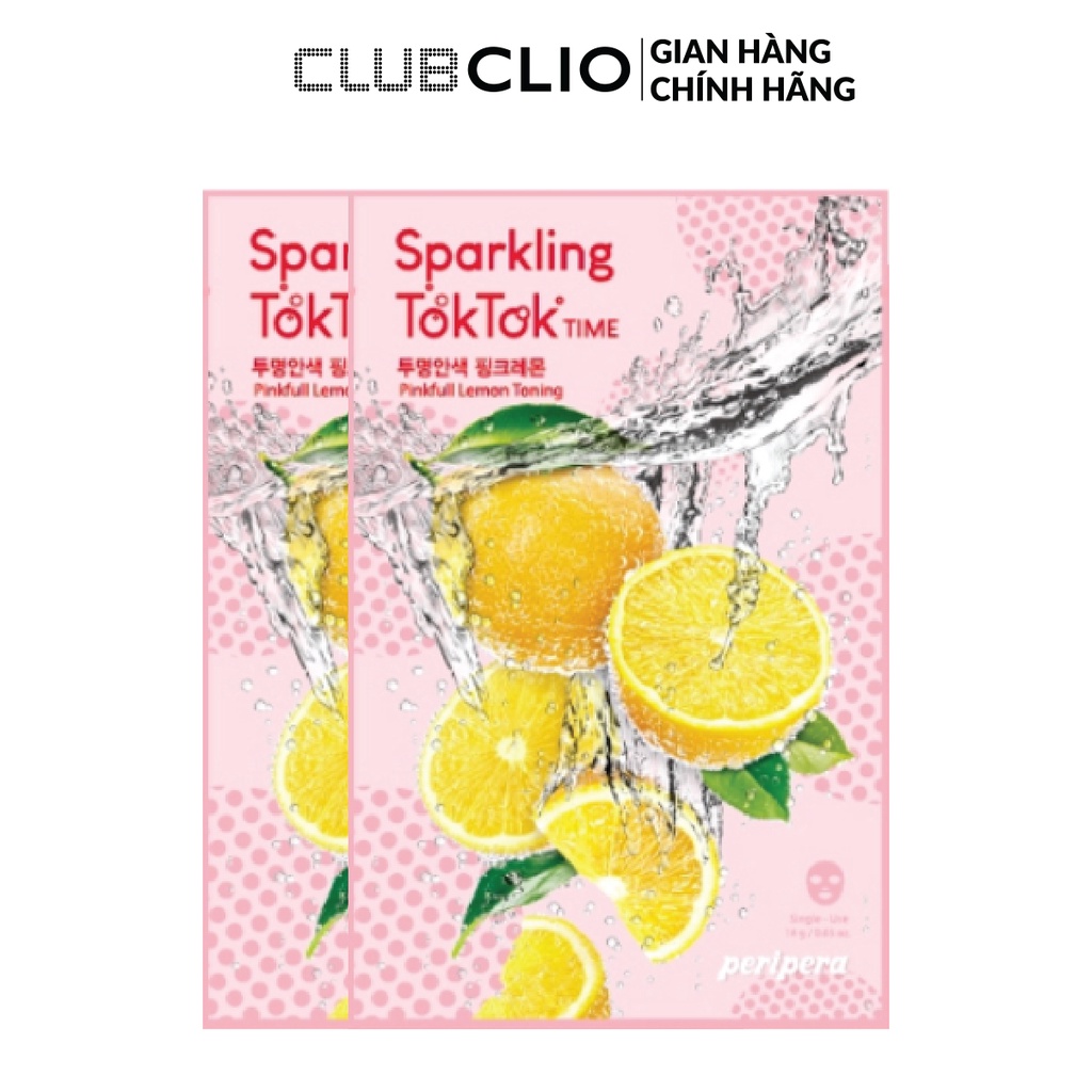 [Mã BMLTA35 giảm đến 35K đơn 99K] Combo 2 Mặt Nạ Peripera Sparkling Toktok Time 2 Pinkfull Lemon Mask Sheet 18g