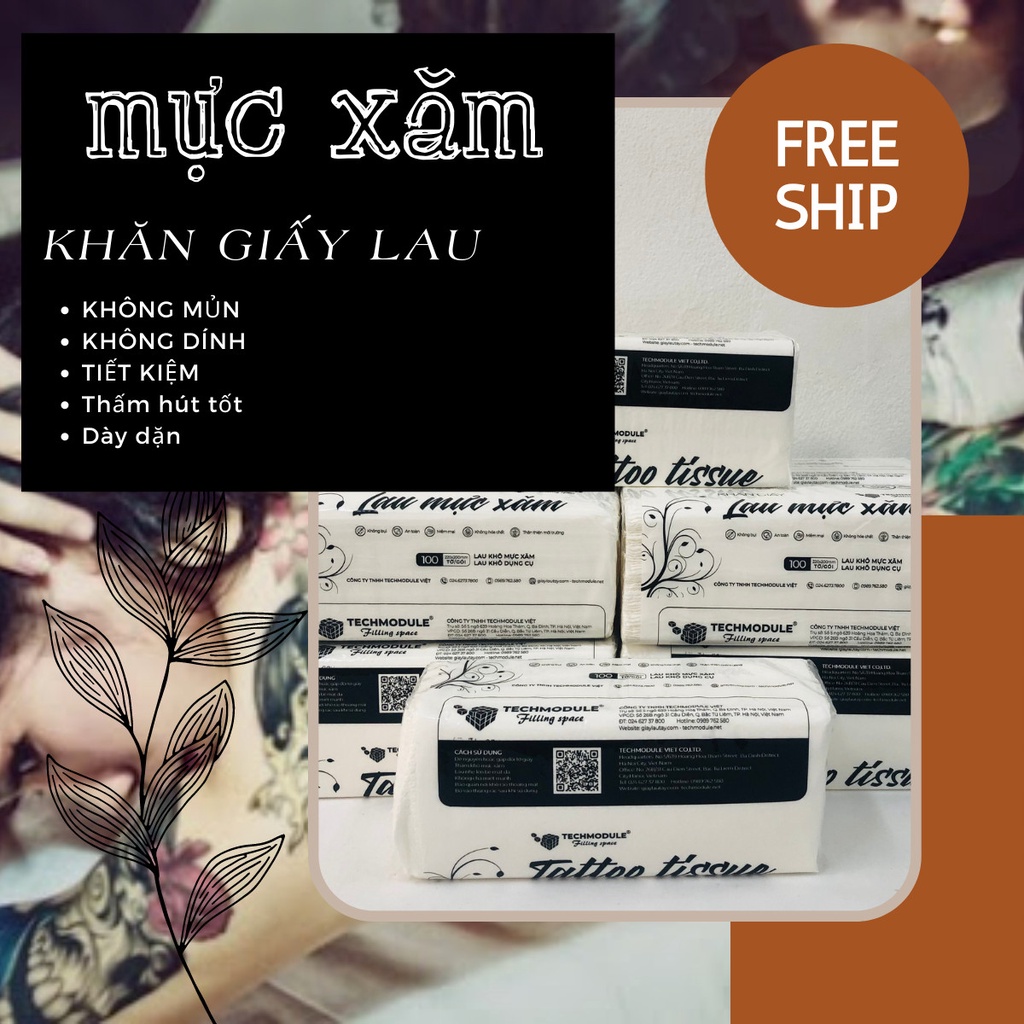 Giấy khô lau mực xăm - giấy lau Tattoo, siêu dai, không mủn