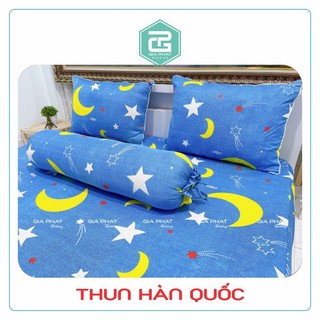 Bộ Ga Giường Thun Lạnh Hàn Quốc 4 Món ( 1 ga bọc + 2 vỏ gối nằm + 1 vỏ gối ôm )