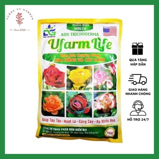 Phân bón hữu cơ trichoderma ufarm life chuyên cho hoa hồng, cây cảnh, giúp mượt lá, cứng cây, ra nhiều hoa - 1kg
