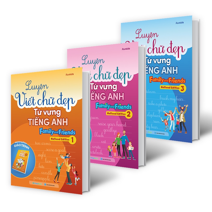 Sách - Combo Luyện viết chữ đẹp từ vựng Tiếng Anh Family and Friends - National Edition 1,2,3 (3 Cuốn)