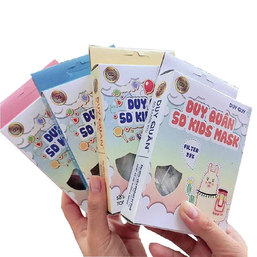 Khẩu trang y tế cho bé mix hình dễ thương - 10sp/hộp