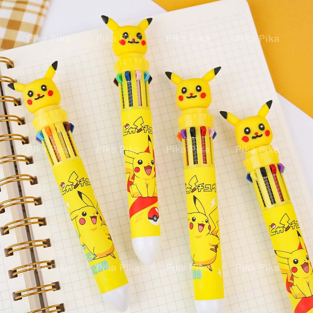 Bút bi 10 màu hình PIKACHU dễ thương cute PiKa PK0091 TooYoo