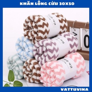 Khăn lông cừu mềm mịn kẻ sọc hàn quốc 30x50