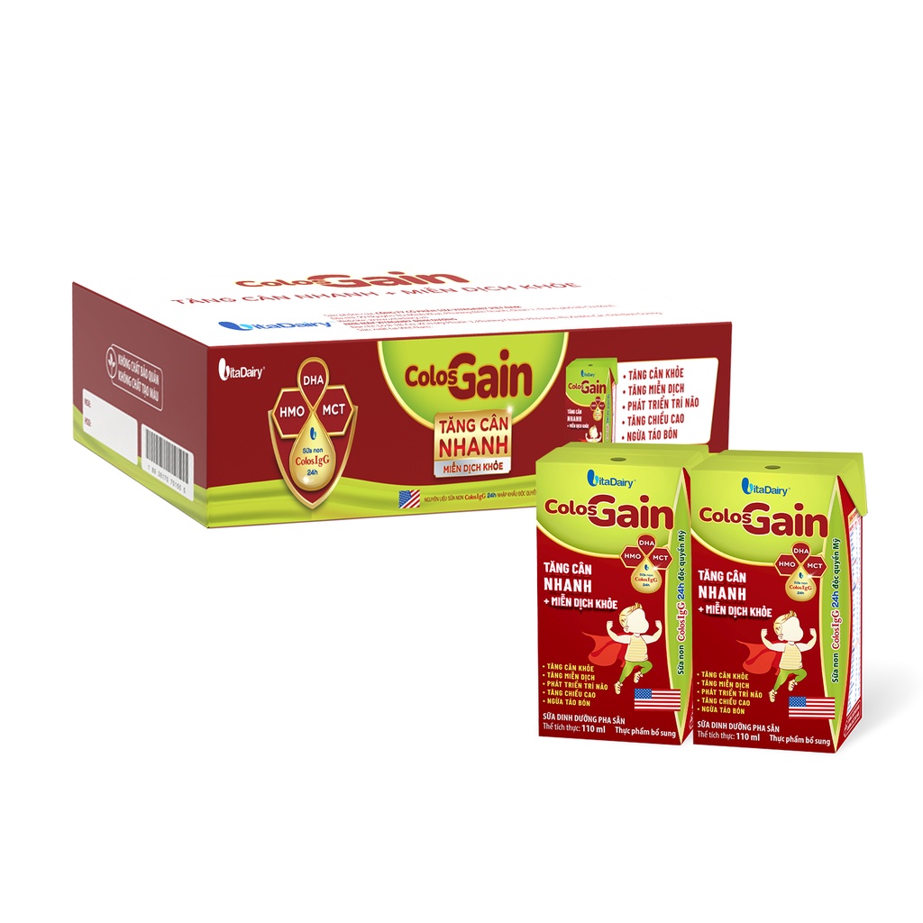 SBPS Colos Gain 110ml giúp bé tăng cân khỏe, giảm táo bón, tiêu hóa khỏe ( thùng 48 hộp ) - VitaDairy