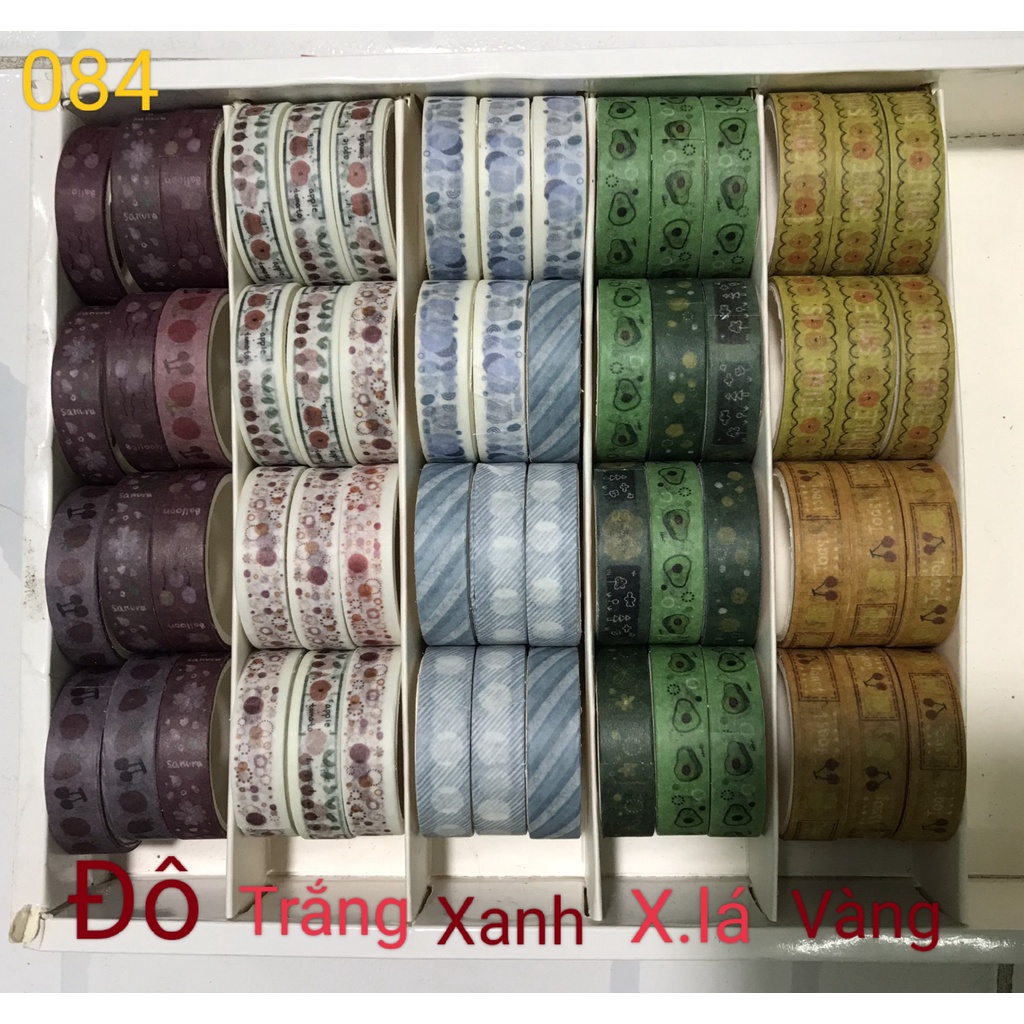 1 cuộn Washi tape 1.2cmx2m, dùng trang trí sổ dán ảnh