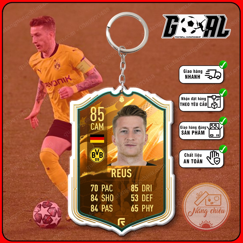 Cầu thủ yêu thích CLB Dortmund - Móc khóa in hình Marco Reus- Thẻ icon bóng đá huyền thoại[11249-11260]